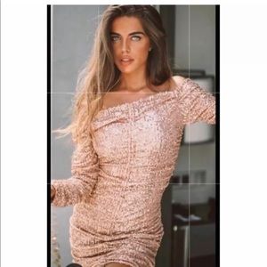 NWT ZARA Sequined Velvet Dress Bohemian Sparkly Style  V Neck Size XS